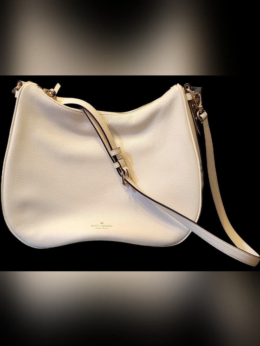 kate spade New York Pebbled Leather Shoulder Bag in Cream